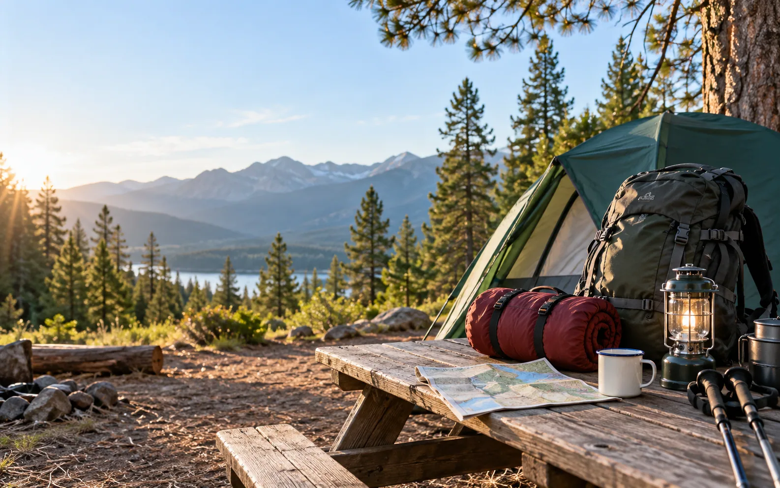 Outdoor camping gear and savings for adventures